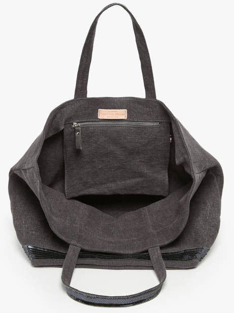 Handtas L Le Cabas Linnen Pailletten Vanessa bruno Grijs cabas lin 31V40315 ander zicht 3